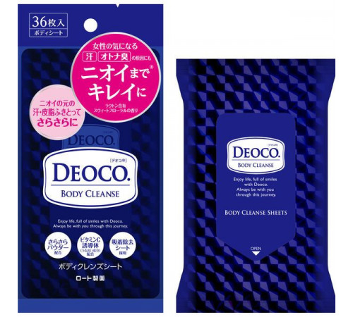ROHTO Deoco Body Cleanse Sheets Очищающие влажные салфетки для тела