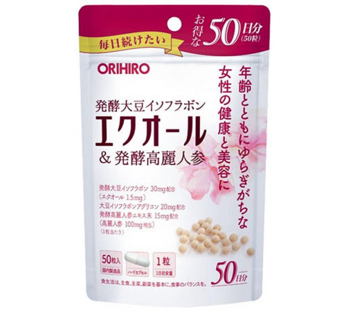 ORIHIRO Equol & Fermented Ginseng Extract Комплекс для поддержки женского здоровья, на 50 дней ORIHIRO Equol & Fermented Ginseng Extract Комплекс для поддержки женского здоровья, на 50 дней