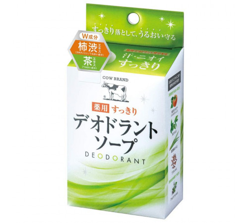 COW SOAP Deodorant Soap Мыло против запахов тела с танинами хурмы и экстрактом зелёного чая