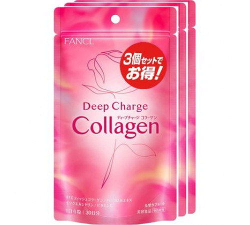 FANCL Deep Charge Collagen, Pack of 3 Коллаген в таблетках, набор из 3 упаковок FANCL Deep Charge Collagen, Pack of 3 Коллаген в таблетках, набор из 3 упаковок