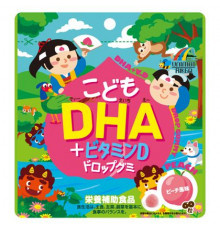 UNIMAT RIKEN Kids DHA+ Vitamin D Drop Gummy Омега-кислоты и витамин D в мармеладках