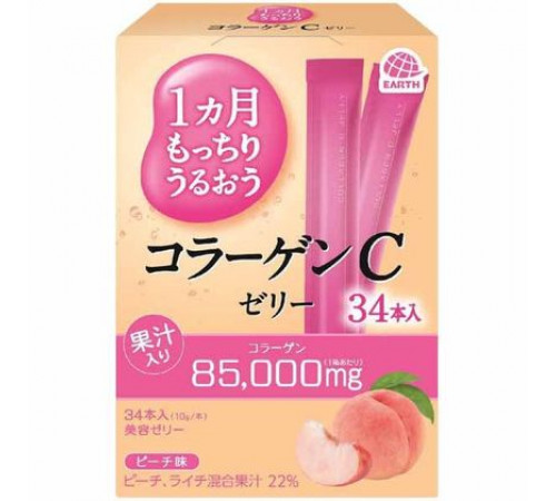 EARTH BIOCHEMICAL Collagen C Jelly Peach Коллагеновое желе на 34 дня со вкусом персика