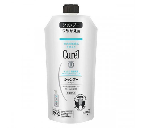 KAO Curel shampoo, Medicated Шампунь для чувствительной кожи головы, рефил 340 мл.