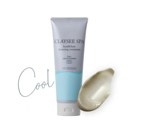 CLAYSEE SPA 3 in 1 cream shampoo Cool Smooth Type Кремовый шампунь-бальзам-маска для волос с ментолом CLAYSEE SPA 3 in 1 cream shampoo Cool Smooth Type Кремовый шампунь-бальзам-маска для волос с ментолом