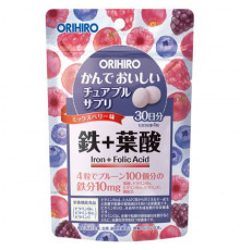 ORIHIRO Chewable Iron and Folic Acid Жевательные таблетки с железом и фолиевой кислотой