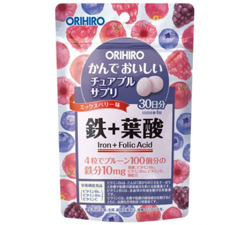 ORIHIRO Chewable Iron and Folic Acid Жевательные таблетки с железом и фолиевой кислотой ORIHIRO Chewable Iron and Folic Acid Жевательные таблетки с железом и фолиевой кислотой