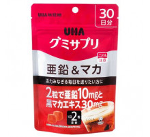 UHA Gummy Supple Zinc & Black Maca Цинк и мака, жевательные витамины со вкусом колы