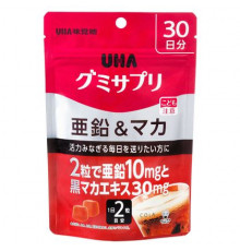 UHA Gummy Supple Zinc & Black Maca Цинк и мака, жевательные витамины со вкусом колы
