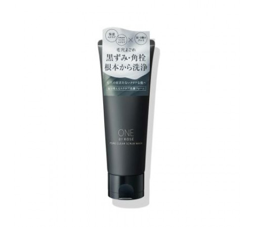 ONE BY KOSE Pore Clear Scrub Wash Угольно-глиняная паста-скраб для пор с микросферами ONE BY KOSE Pore Clear Scrub Wash Угольно-глиняная паста-скраб для пор с микросферами