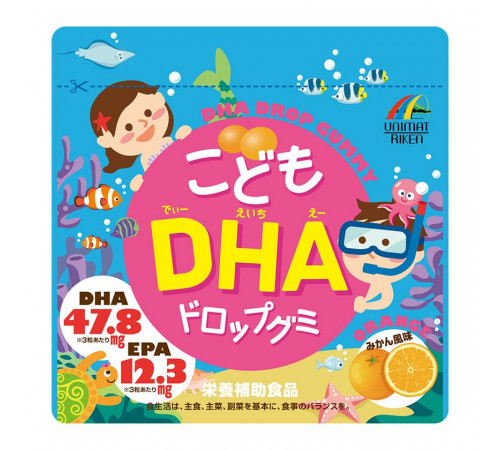 UNIMAT RIKEN Kids DHA Drop Gummy Детский мармелад от 3 лет с омега-кислотами